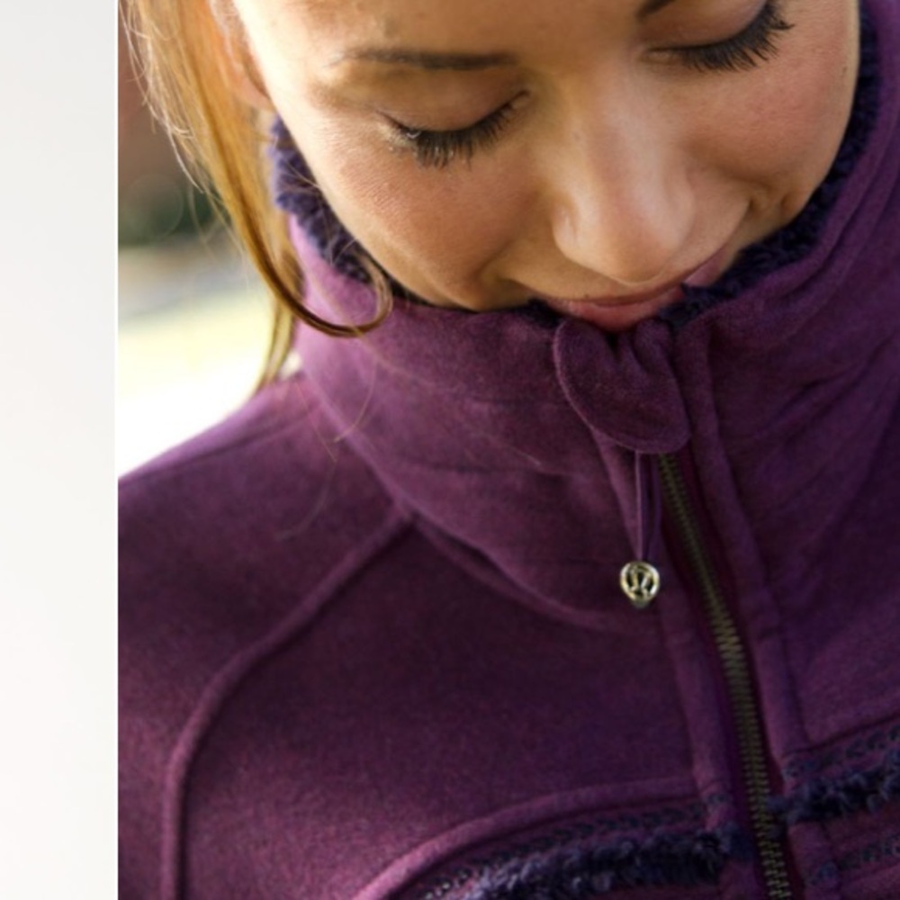 Lululemon Cuddle Up Jacket Cotton Fleece Heathered Plum Women’s Size 4 Athletic - Picture 10 of 12